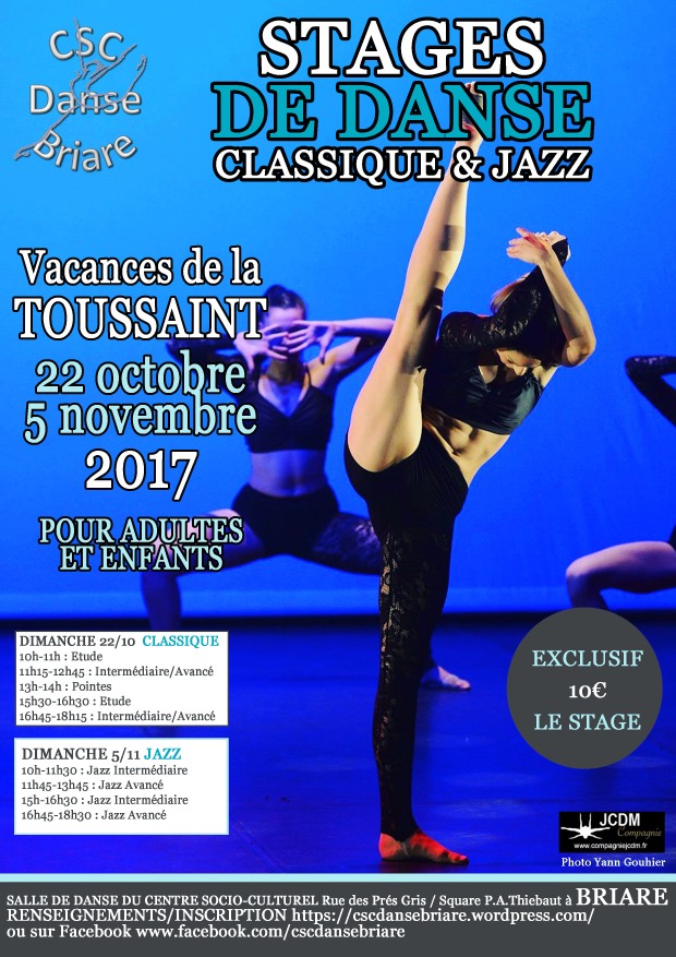 CSC Danse Briare stage danse toussaint 2017 jazz